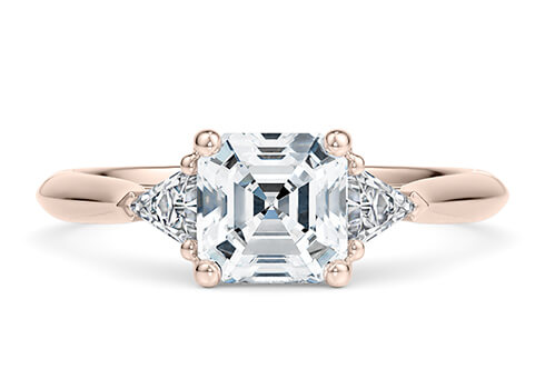 Paris in Rose Gold set with a Asscher cut diamond.
