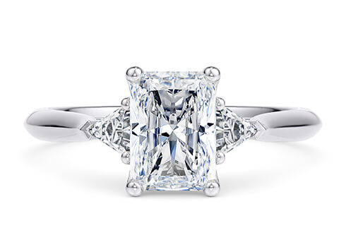 Paris in Platinum set with a Radiant cut diamond.