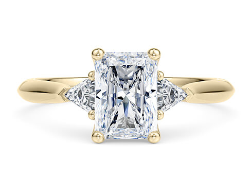 Paris in Yellow Gold set with a Radiant cut diamond.
