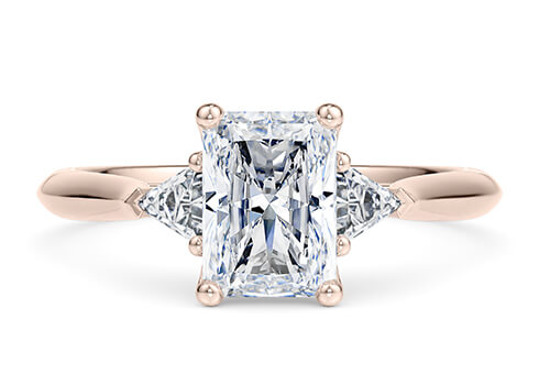Paris in Rose Gold set with a Radiant cut diamond.