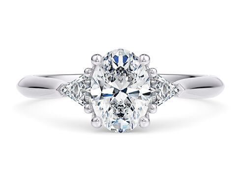 Paris in Platinum set with a Oval cut diamond.