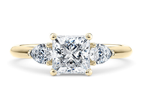 Florence in Yellow Gold set with a Princess cut diamond.
