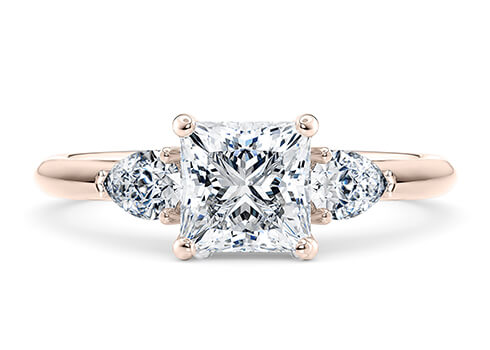 Florence in Rose Gold set with a Princess cut diamond.