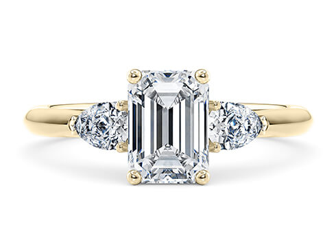 Florence in Žluté zlato (9k) set with a Emerald cut diamant.