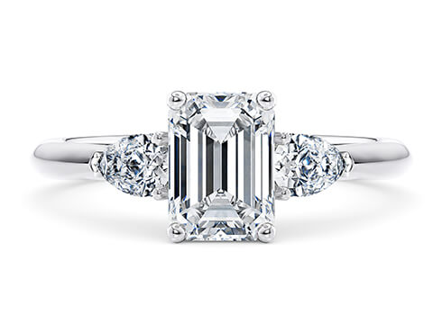 Florence in Platinum set with a Emerald cut diamond.