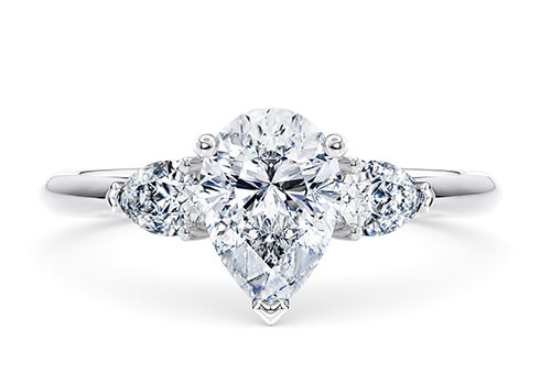 Florence in White Gold set with a Pear cut diamond.
