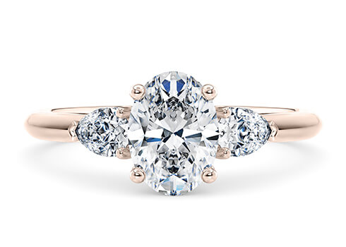 Florence in Rose Gold set with a Oval cut diamond.