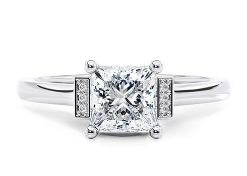 Beatrice in White Gold set with a Princess cut diamond.