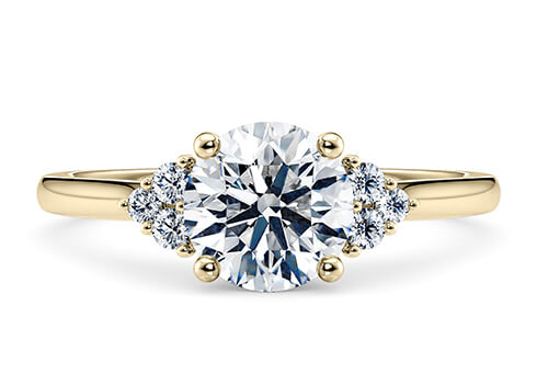 Rosa in Aur galben (9k) set with a Rotund cut diamant.