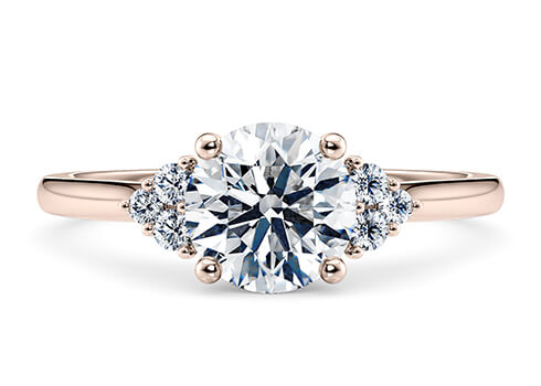 Rosa in Rose Gold set with a Round cut diamond.