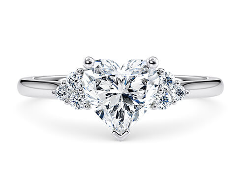 Rosa in Platinum set with a Heart cut diamond.