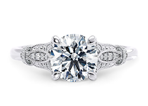 Jasmine in Hvitt gull (9k) set with a Rund cut diamant.