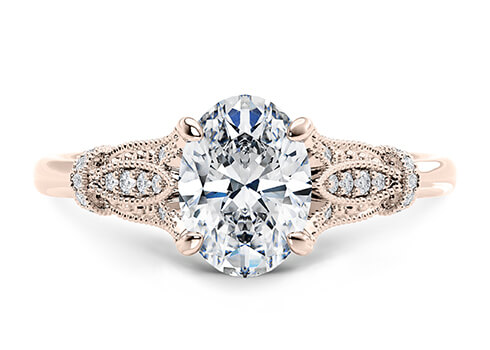 Jasmine in Rose Gold set with a Oval cut diamond.