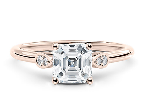 Primrose in Rose Gold set with a Asscher cut diamond.