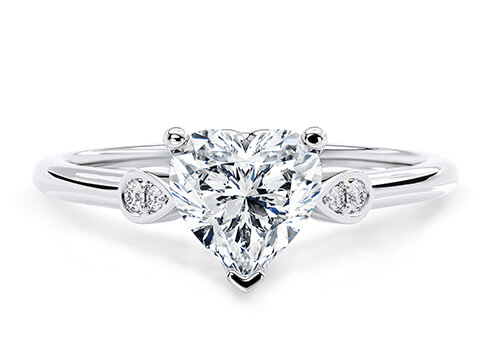 Primrose in Platinum set with a Heart cut diamond.