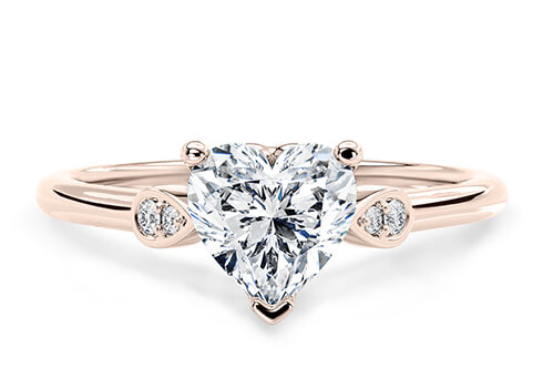 Primrose in Rose Gold set with a Heart cut diamond.