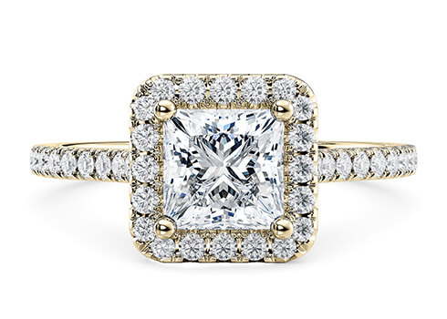 Aphrodite in Żółte złoto (9k) set with a Princess cut diament.