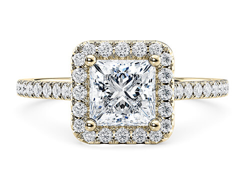 Aphrodite in Geelgoud set with a Princess cut diamant.