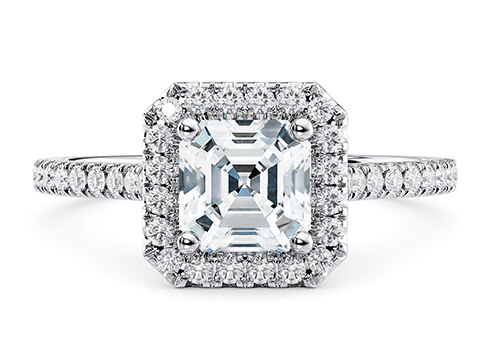 Aphrodite in Hvidguld (9k) set with a Asscher cut diamant.