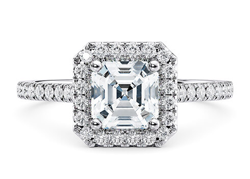 Aphrodite in Or blanc set with a Asscher cut diamant.