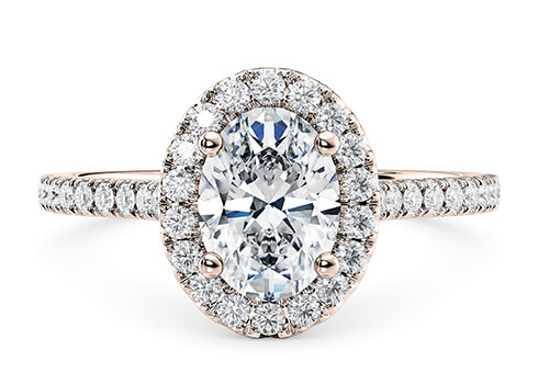 Aphrodite in Rose Gold set with a Oval cut diamond.