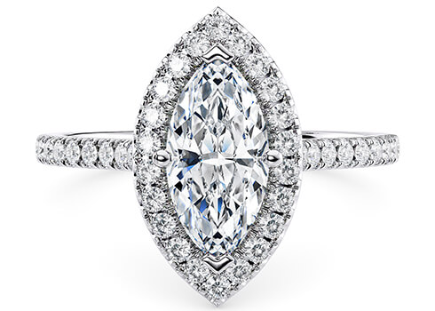 Aphrodite in Or blanc set with a Marquise cut diamant.