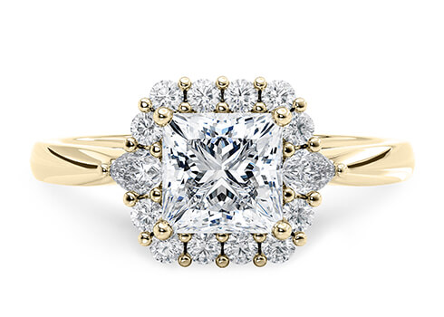 Hampstead in Yellow Gold set with a Princess cut diamond.