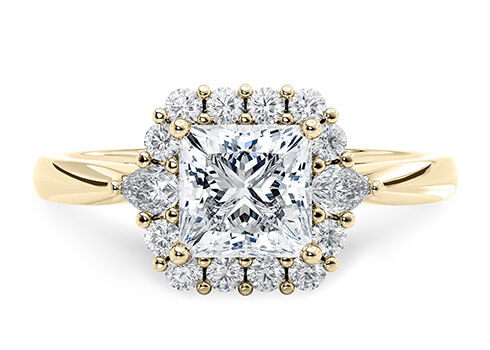 Hampstead in Gult guld set with a Princess cut diamant.