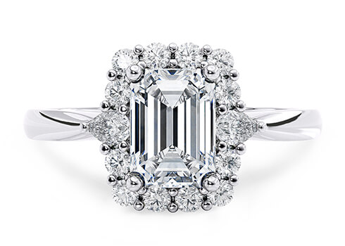 Hampstead in White Gold set with a Emerald cut diamond.
