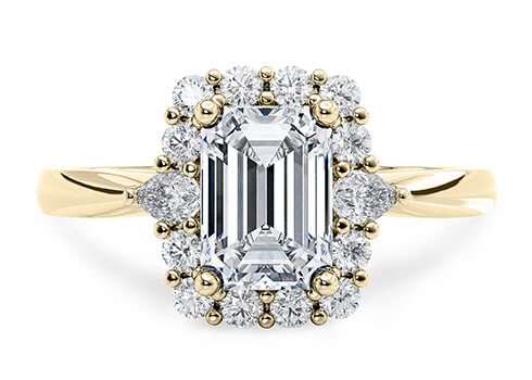 Hampstead in Yellow Gold set with a Emerald cut diamond.