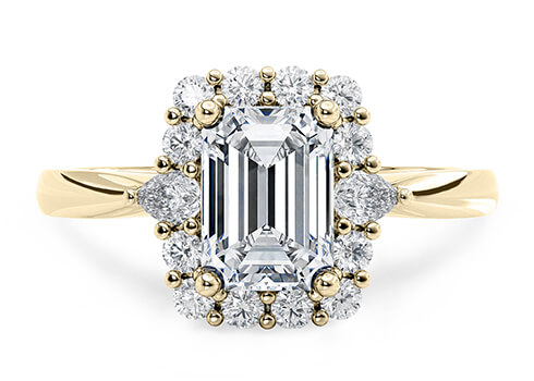 Hampstead in Yellow Gold set with a Emerald cut diamond.