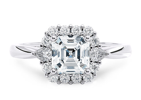 Hampstead in Or blanc set with a Asscher cut diamant.