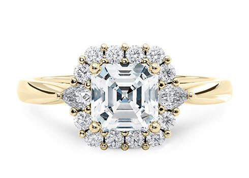 Hampstead in Ouro amarelo (9k) set with a Asscher cut diamante.