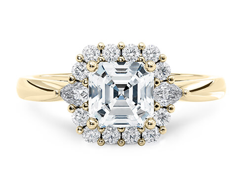 Hampstead in Or jaune set with a Asscher cut diamant.