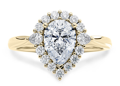 Hampstead in Yellow Gold set with a Pear cut diamond.