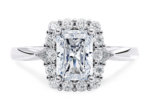 Hampstead in Platinum set with a Radiant cut diamond.