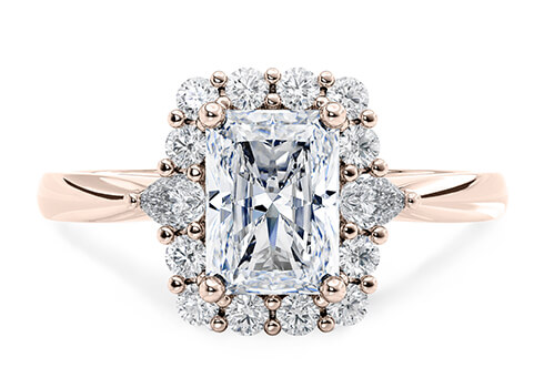 Hampstead in Rose Gold set with a Radiant cut diamond.