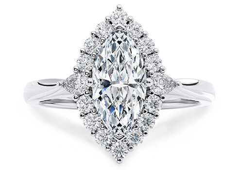 Hampstead in Platino set with a Marquise cut diamante.