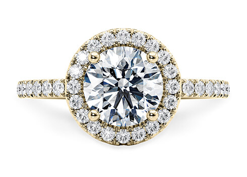 Isabella in Or jaune set with a Rond cut diamant.