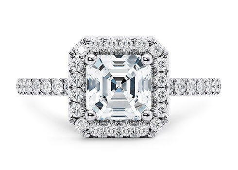 Isabella in Hvidguld (9k) set with a Asscher cut diamant.