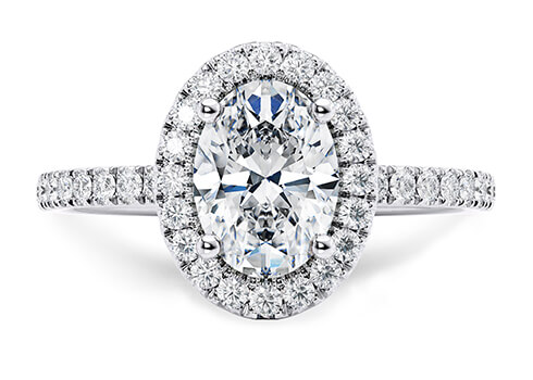 Isabella in White Gold set with a Oval cut diamond.