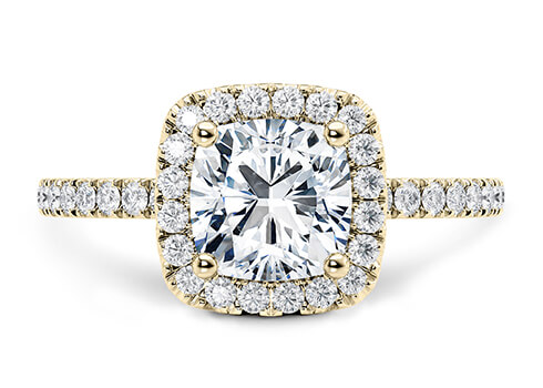 Isabella in ذهب أصفر (9 قيراط) set with a وسادة cut ماسة.