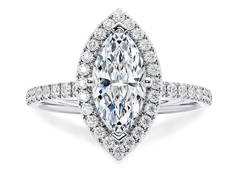 Isabella in Platinum set with a Marquise cut diamond.
