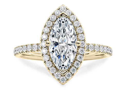Isabella in Or jaune set with a Marquise cut diamant.
