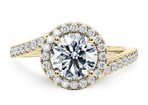 Kew in 黄金（9K） set with a 圆形 cut 钻石.