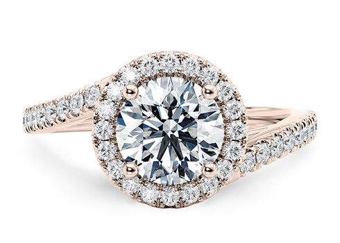 Kew in Rose Gold set with a Round cut diamond.