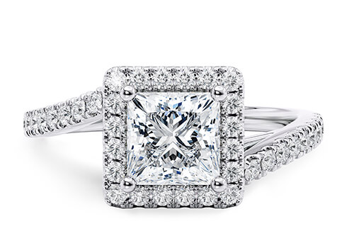 Kew in White Gold set with a Princess cut diamond.
