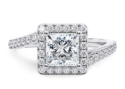 Kew in Witgoud set with a Princess cut diamant.