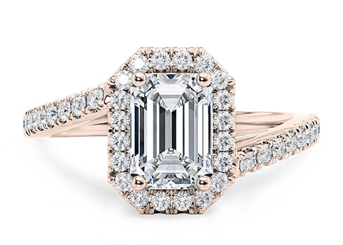 Kew in Rose Gold set with a Emerald cut diamond.