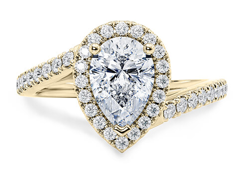 Kew in Gult guld (9k) set with a Päron cut diamant.